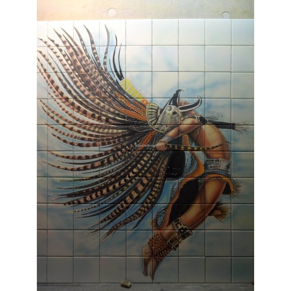 Mexican Talavera Mural Danza Del Apache 1